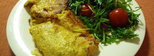 шницель в пряной горчичной панировке с салатом. Шаг 6