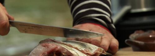 стейки из толстолобика с печеной морковью и овощами гриль. Шаг 4