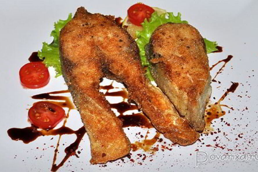 Рецепт жареных стейков толстолобика