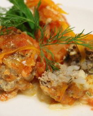 Тефтели с сыром и овощами