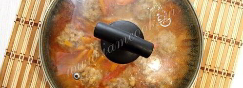 тефтели в томате с фасолью и перцем. Шаг 12