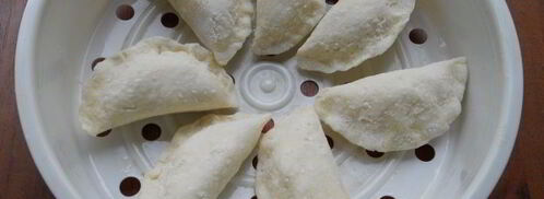 вареники с картофелем и сыром на пару из творожного теста. Шаг 10