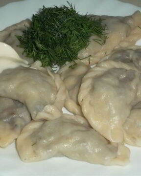 Вареники с шампиньонами