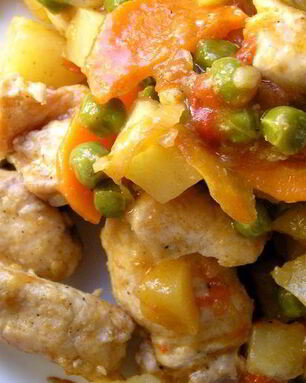 Быстрое жаркое из курицы с овощами