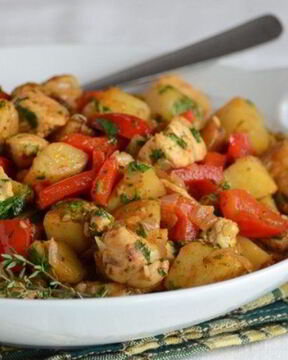 Жаркое из индейки на сковороде