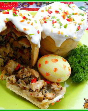 Жаркое из курицы и грибов Праздничный кулич