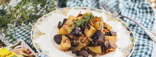 жаркое с картошкой, грибами и маринованными огурчиками. Шаг 8