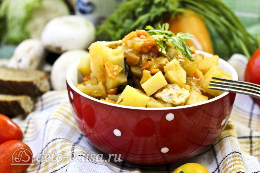 Рецепт жаркого с курицей и черносливом в горшочках