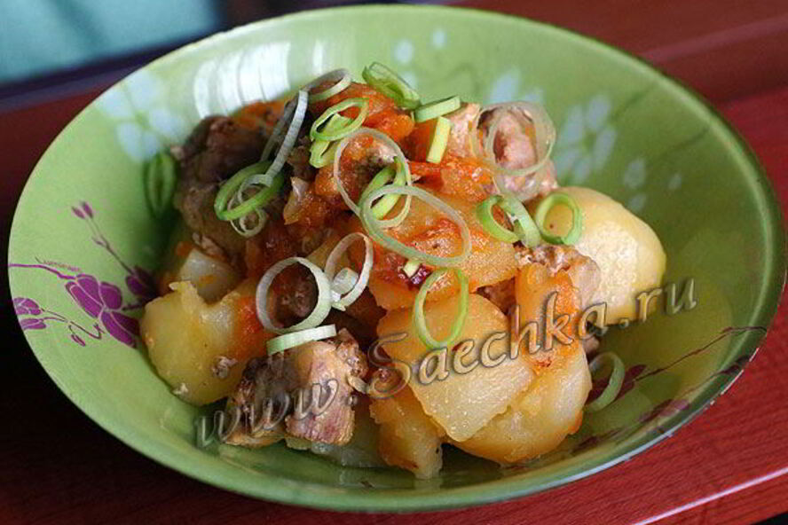Рецепт жаркого со свининой и картошкой в мультиварке steba