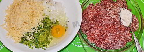 картофельные зразы в духовке с мясным фаршем и сыром. Шаг 5