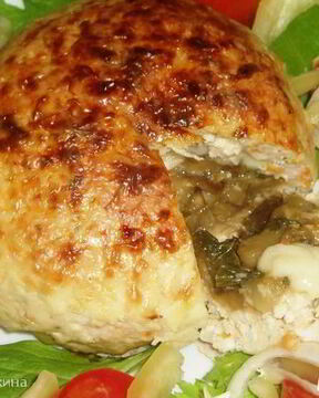Куриные зразы с баклажанами и сыром