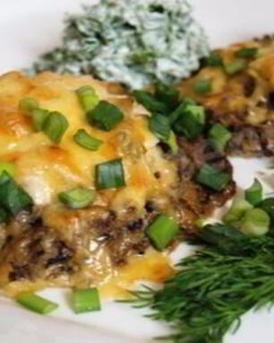 Открытые куриные зразы с грибами в духовке