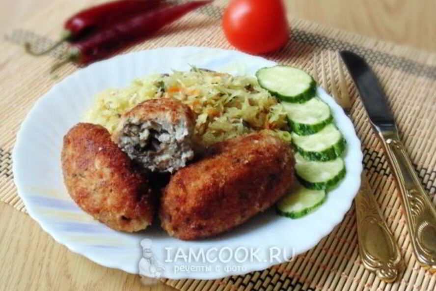 Рецепт рыбных зраз с грибами и сыром