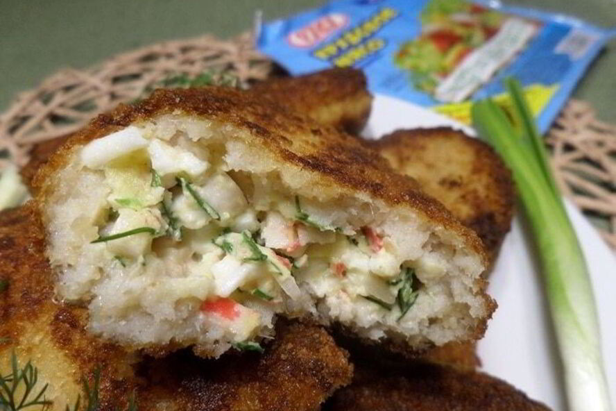 Рецепт рыбных зраз с крабовым мясом