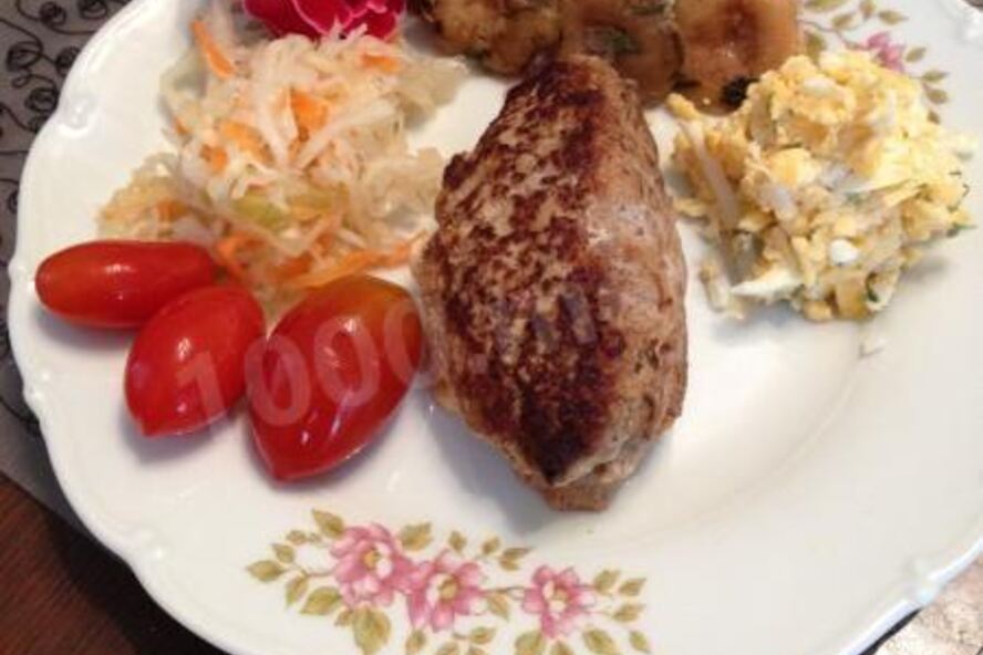 Рецепт зраз из смешанного фарша с сыром и яйцом