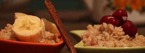 геркулесовая каша с бананом и вишней. Шаг 7