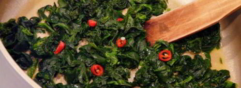 гречка с чили и шпинатом. Шаг 3