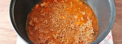 гречка с говядиной в мультиварке. Шаг 11