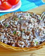 Гречка с грибами и луком