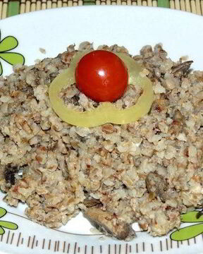 Гречка с грибами и сметаной