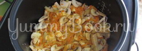 гречка с грибами, куриной печенью и сердцами в мультиварке. Шаг 4