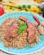 Гречка с копчеными ребрышками