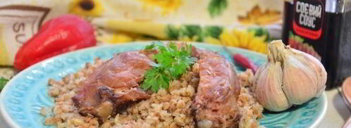 гречка с копчеными ребрышками. Шаг 8