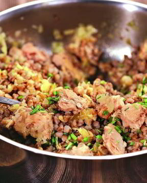 Гречка с лососем