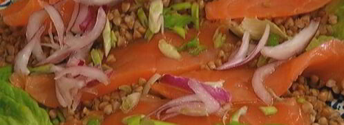 гречка с семгой и маринованным луком. Шаг 7