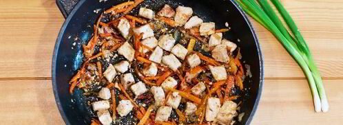 зеленая гречка со свининой и грибами. Шаг 5