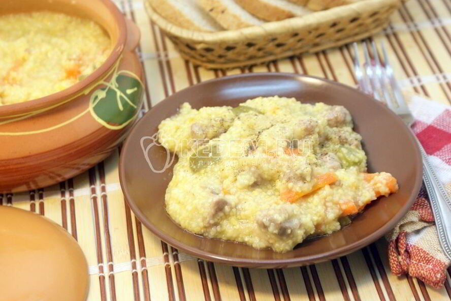 Рецепт кукурузной каши с мясом по-деревенски