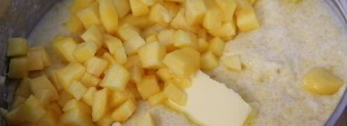 кукурузная каша с нектарином. Шаг 7