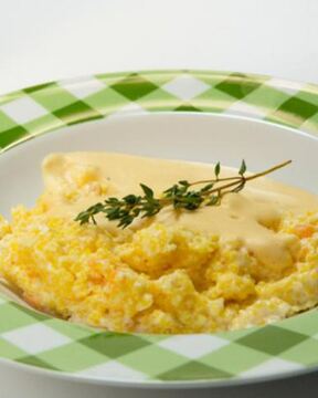 Кукурузная каша с тыквенным кремом