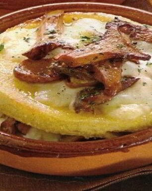 Полента с грибами и сыром