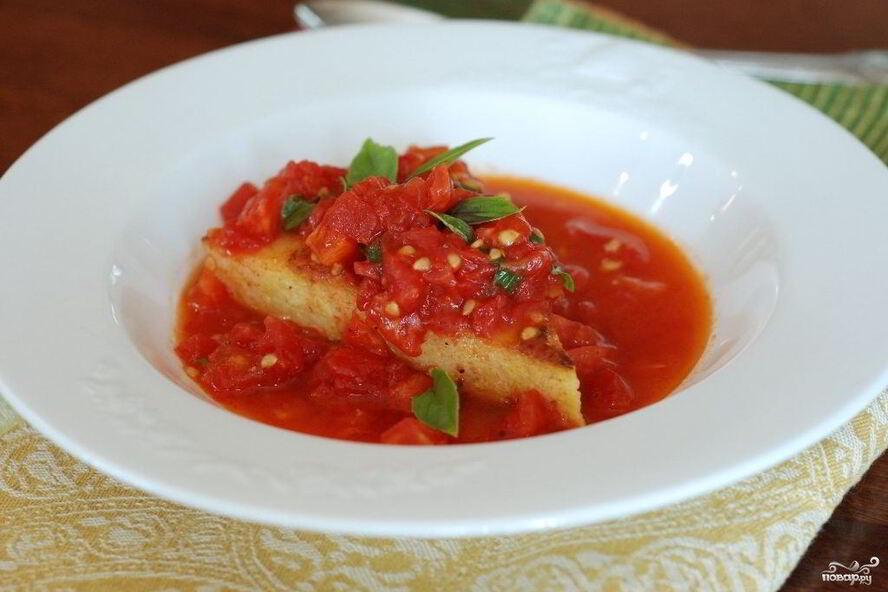Рецепт поленты с помидорами