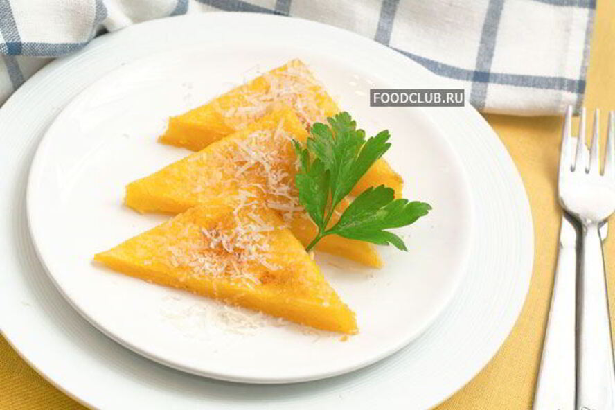Рецепт запеченной поленты с пармезаном