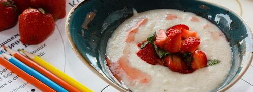 манная каша со свежей клубникой. Шаг 6