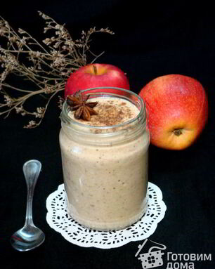 Карамельно-яблочная десертная овсянка