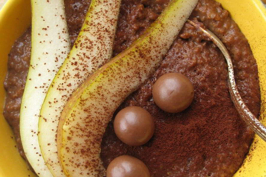 Рецепт овсяной каши с грушей и шоколадом