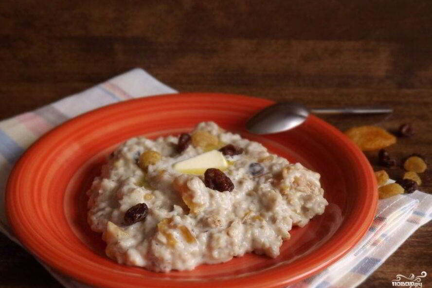 Рецепт овсяной каши с сухофруктами