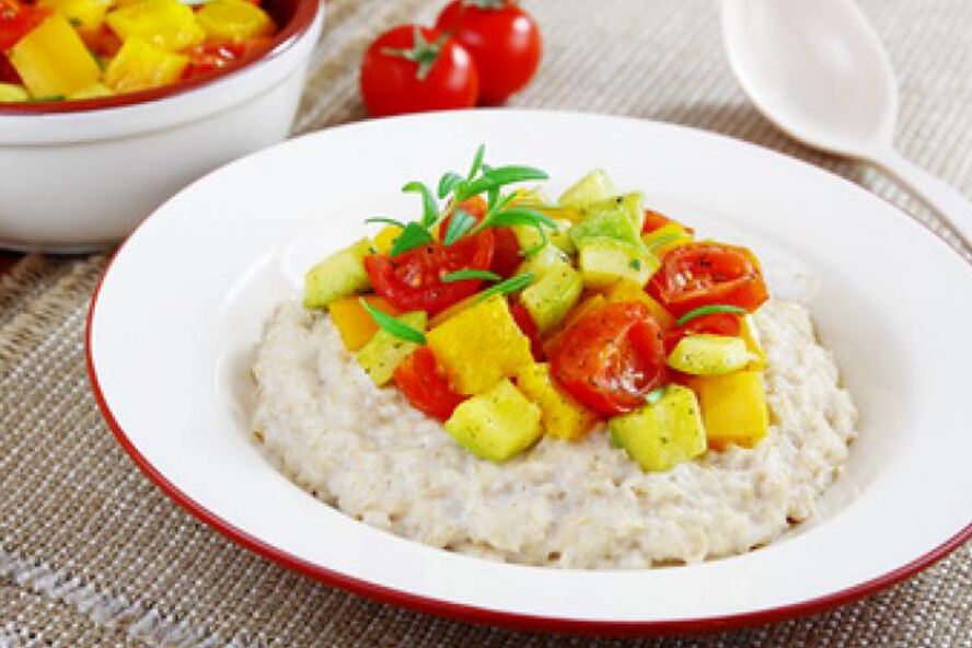Рецепт овсяной каши с запеченными овощами и розмарином