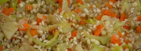 перловая каша с фасолью, тыквой и беконом. Шаг 9