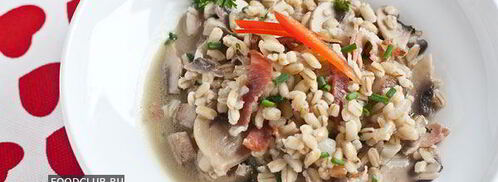 перловая каша с грибами и беконом. Шаг 8