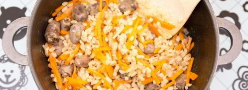 перловая каша с куриными сердечками. Шаг 7