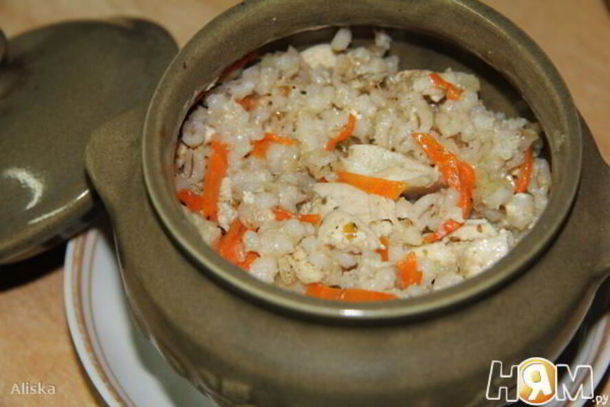 Рецепт перловой каши в горшочке