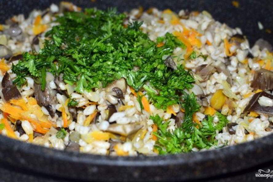 Рецепт перловки с вешенками