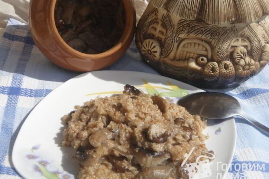 Рецепт пшеничной каши с грибами вкуснотеево