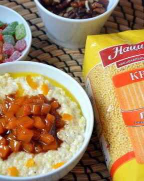 Пшенная каша с карамелизированной тыквой