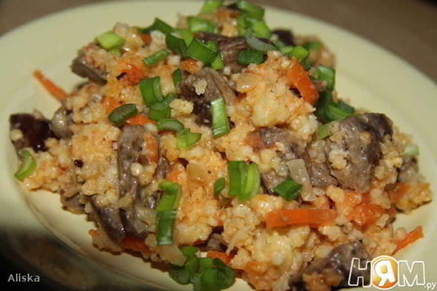 Рецепт пшенной каши с куриными сердечками