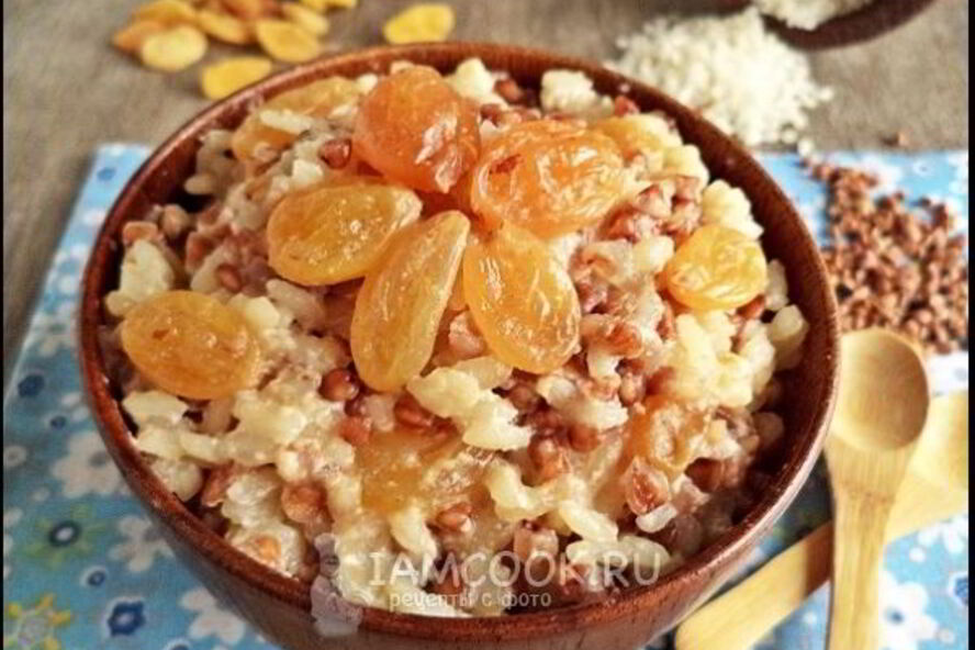 Рецепт гречнева-рисовой каша на молоке